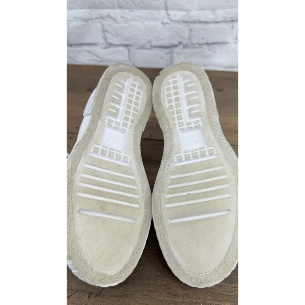 Puma Cali Wedge Womens White Leather Chunky Platform Sneakers Size 7.5